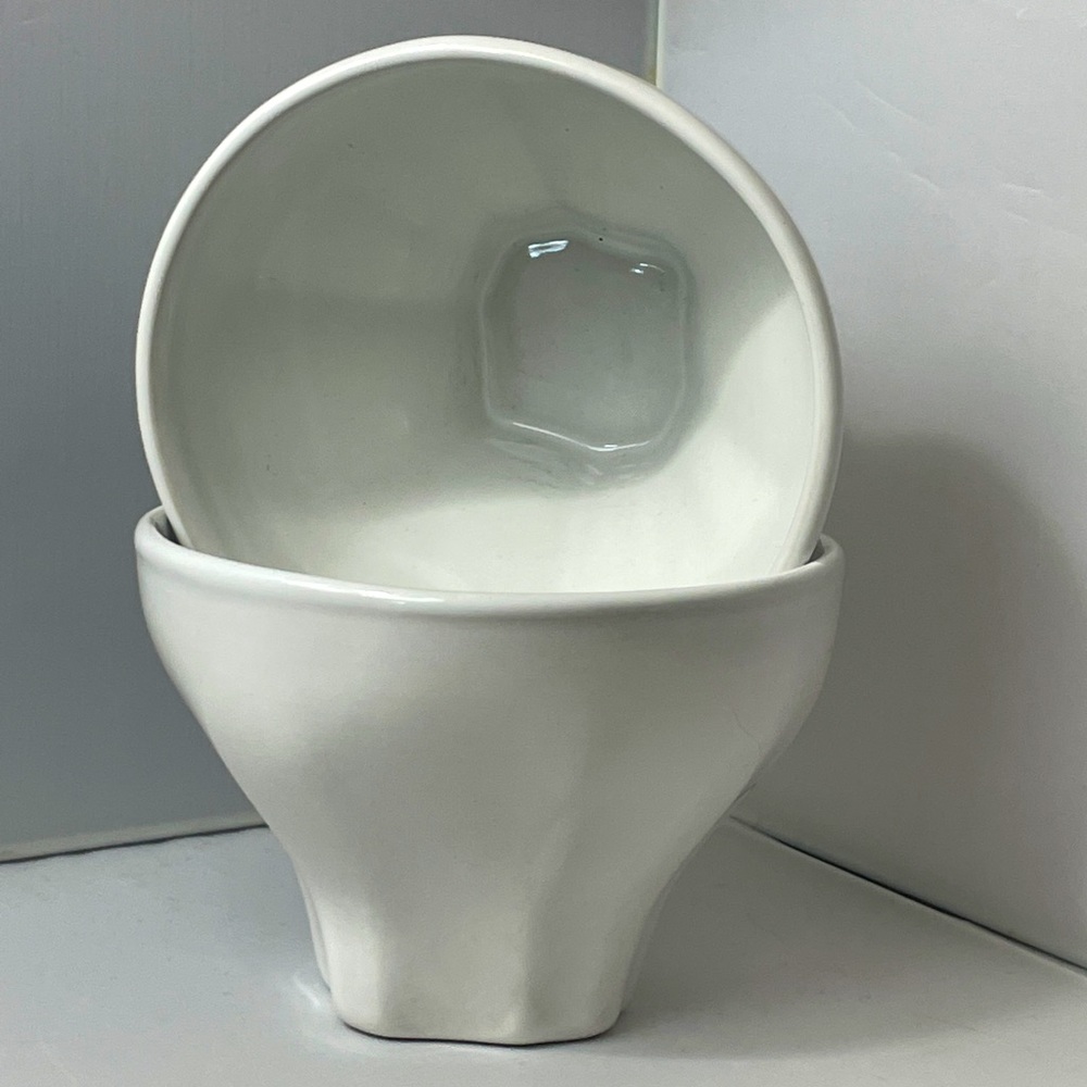 Pair Mikasa Tyler Florence Collection‎ Chef’s White Stoneware Bowls